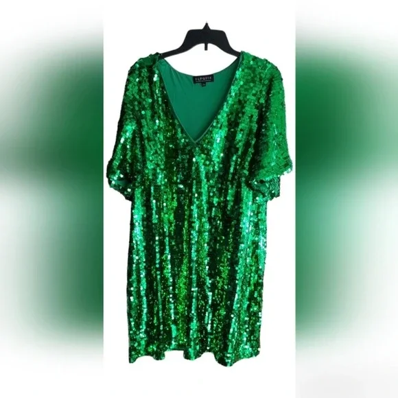 eloquii green sequin dress Dress for the job you want main image 1